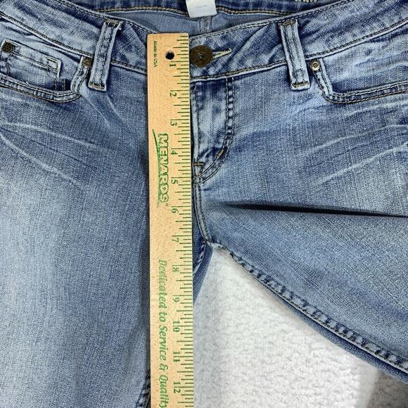 Silver Jeans Womens 31 Blue Santorini Low Rise Bootcut Denim Pockets 90s 00s Y2K - Picture 7 of 13